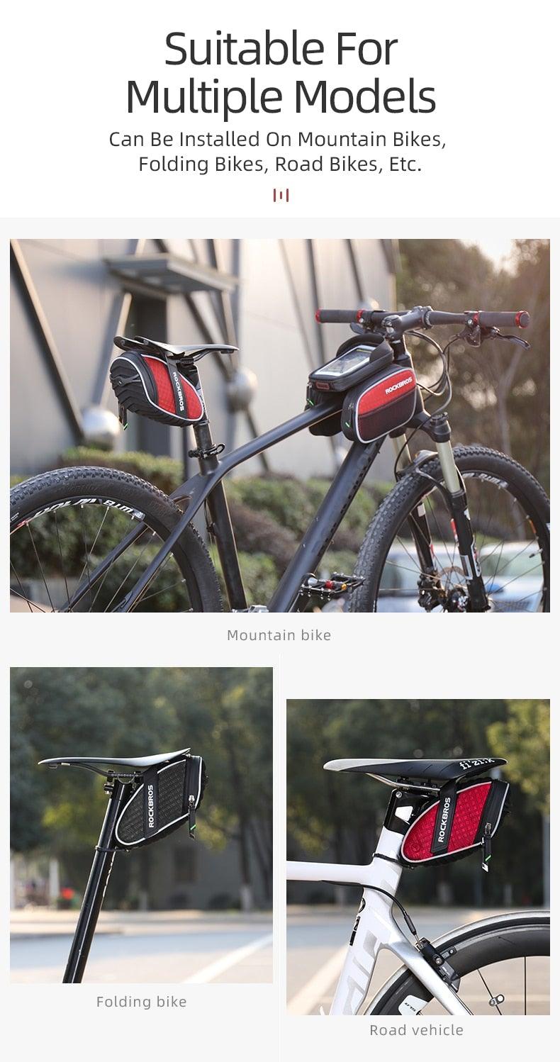 Modern Bike Bag Seat Bag Bike Accessories Bike Seat Bag Waterproof Bicycle Bag Under Seat 3D Shell Cycling Seat Pack For Mountain Road Bikes