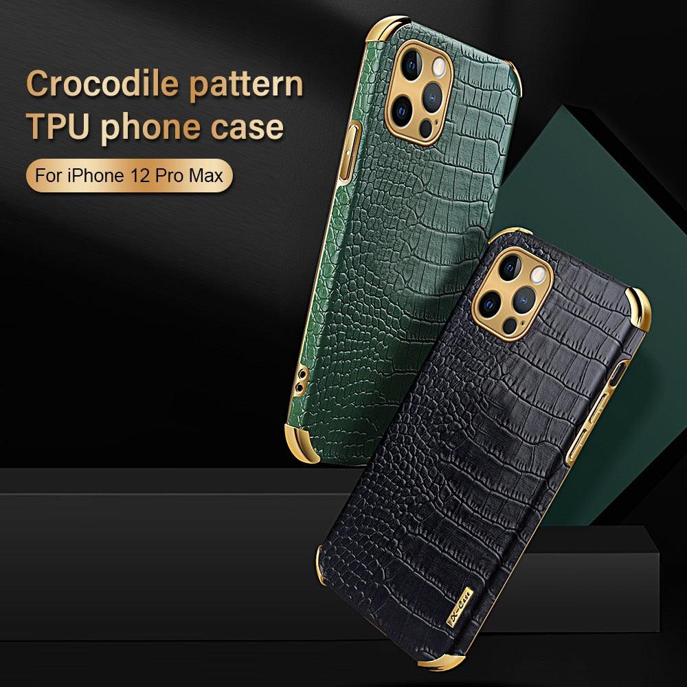 Modern Green Leather Case for iPhone 14 Pro Max Mini 13 11 Pro Max X XR XS Max 13 Mini Cases Luxury PU Leather Covers Luxury Cover Gold Edge for Women Girls Slim Leather Elegant Iphone Protective Cover