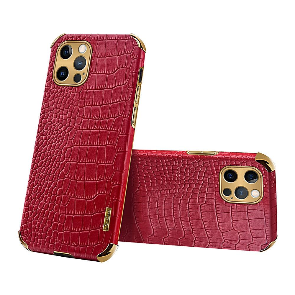Modern Green Leather Case for iPhone 14 Pro Max Mini 13 11 Pro Max X XR XS Max 13 Mini Cases Luxury PU Leather Covers Luxury Cover Gold Edge for Women Girls Slim Leather Elegant Iphone Protective Cover