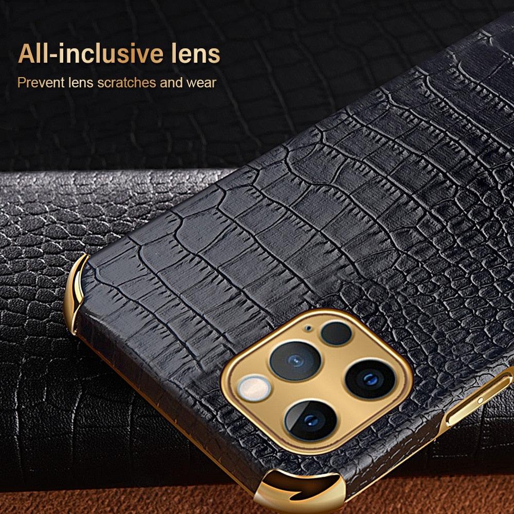 Modern Green Leather Case for iPhone 14 Pro Max Mini 13 11 Pro Max X XR XS Max 13 Mini Cases Luxury PU Leather Covers Luxury Cover Gold Edge for Women Girls Slim Leather Elegant Iphone Protective Cover