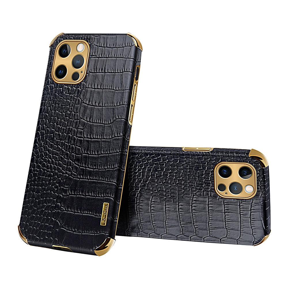 Modern Green Leather Case for iPhone 14 Pro Max Mini 13 11 Pro Max X XR XS Max 13 Mini Cases Luxury PU Leather Covers Luxury Cover Gold Edge for Women Girls Slim Leather Elegant Iphone Protective Cover