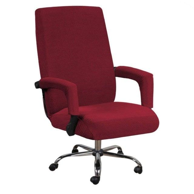 Modern Office Chair Covers Stretch Washable Computer Chair Slipcovers for Universal Rotating Chair Spandex Anti dirty Computer Chair Cover Elastic Polyester Office Chair Cover Easy Washable Removable With Armrest Cover