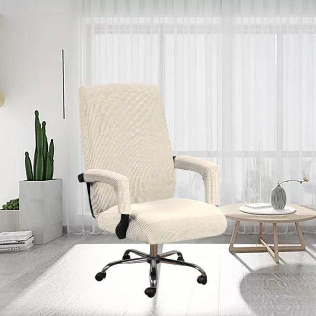 Modern Office Chair Covers Stretch Washable Computer Chair Slipcovers for Universal Rotating Chair Spandex Anti dirty Computer Chair Cover Elastic Polyester Office Chair Cover Easy Washable Removable With Armrest Cover