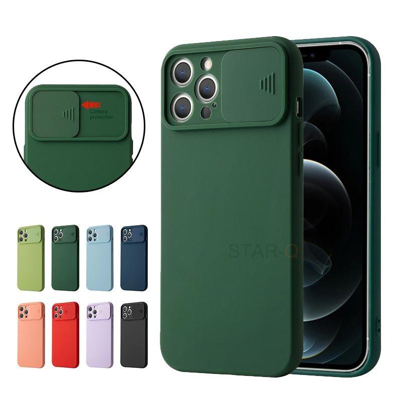 Modern Slide Camera Protector Phone Case On For Iphone 13 Pro 11 12 13pro Max Mini Iphone13 12pro Silicone Silicone Shockproof Phone Case Drop Protection Back Cover For Smartphone