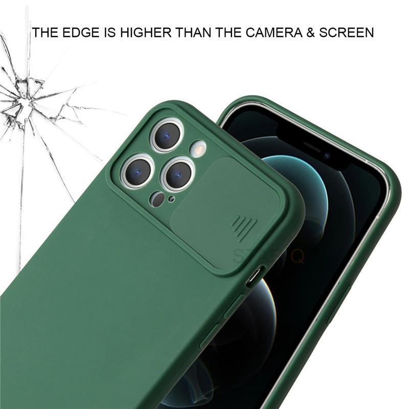 Modern Slide Camera Protector Phone Case On For Iphone 13 Pro 11 12 13pro Max Mini Iphone13 12pro Silicone Silicone Shockproof Phone Case Drop Protection Back Cover For Smartphone