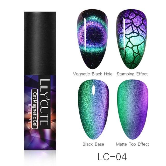 Modern Styllish Elegant 9D Cat Magnetic Nail Gel Polish UV LED Permanent Elegant Colorful Charming Effect For Womens