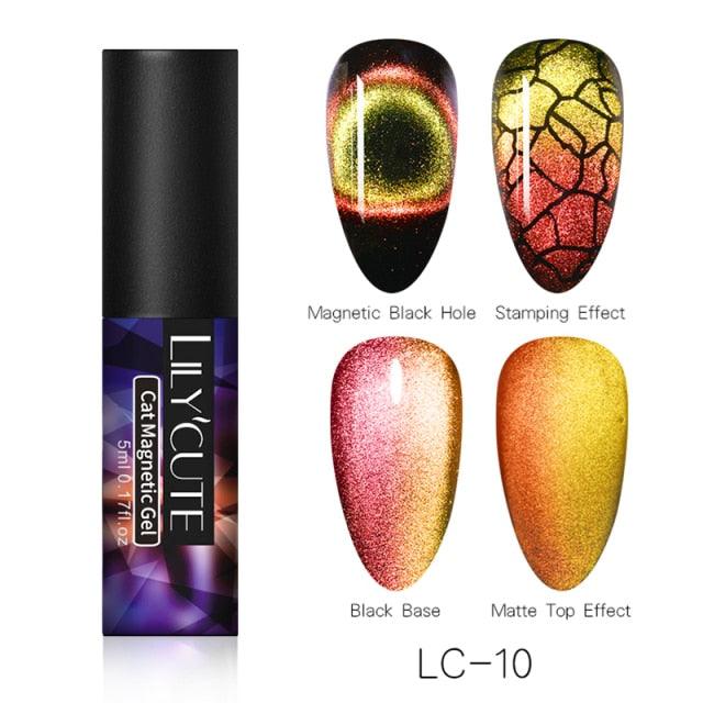Modern Styllish Elegant 9D Cat Magnetic Nail Gel Polish UV LED Permanent Elegant Colorful Charming Effect For Womens
