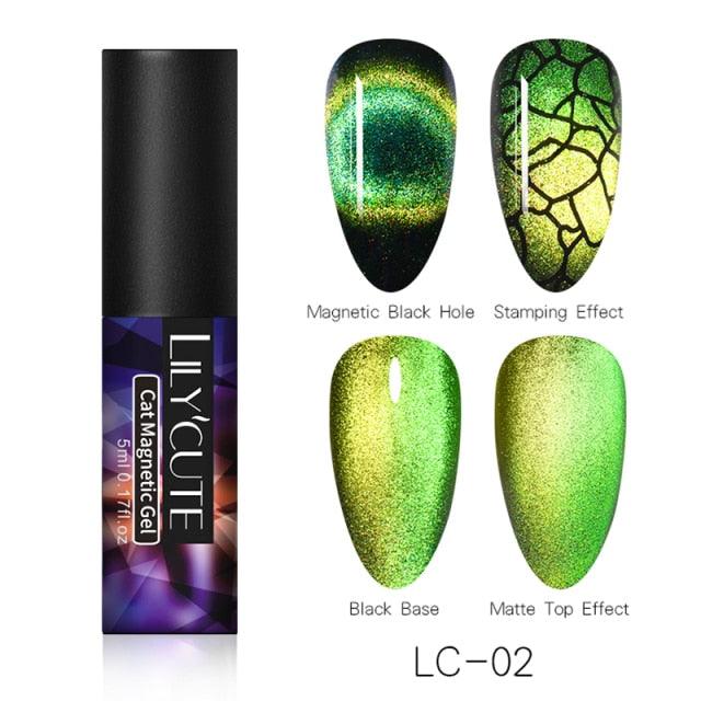 Modern Styllish Elegant 9D Cat Magnetic Nail Gel Polish UV LED Permanent Elegant Colorful Charming Effect For Womens