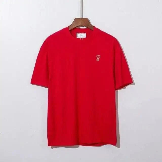 Modern Summer New Hearts A Love Embroidered Simple Design Masculine Fashion Short Sleeve T-Shirt Men's T-Shirt Men's Short Sleeve Tees Cotton T-Shirts for Men