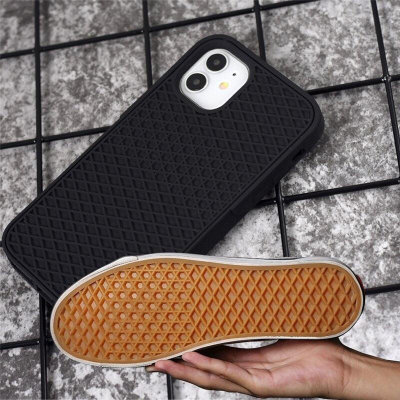 Modern Waffle Sport Shoe Sole Texture Silicone Case for iPhone 12 13 Pro Max XS XR X iPhone Mini Cover Silicone Impact Resistant Protective Case Soft Silicone Art Phone Case