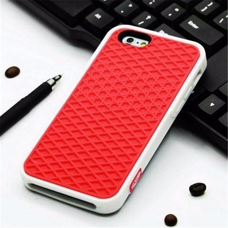 Modern Waffle Sport Shoe Sole Texture Silicone Case for iPhone 12 13 Pro Max XS XR X iPhone Mini Cover Silicone Impact Resistant Protective Case Soft Silicone Art Phone Case