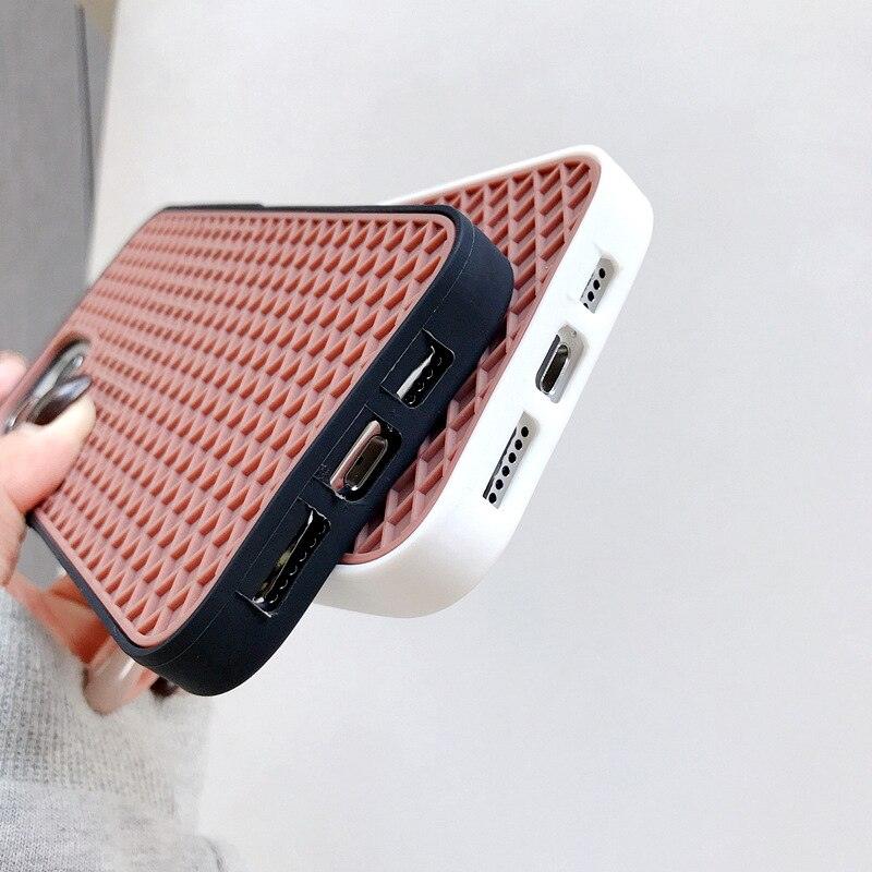 Modern Waffle Sport Shoe Sole Texture Silicone Case for iPhone 12 13 Pro Max XS XR X iPhone Mini Cover Silicone Impact Resistant Protective Case Soft Silicone Art Phone Case