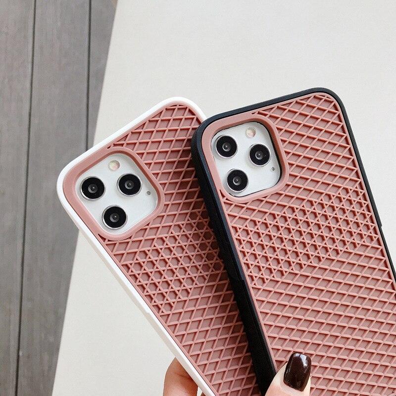 Modern Waffle Sport Shoe Sole Texture Silicone Case for iPhone 12 13 Pro Max XS XR X iPhone Mini Cover Silicone Impact Resistant Protective Case Soft Silicone Art Phone Case