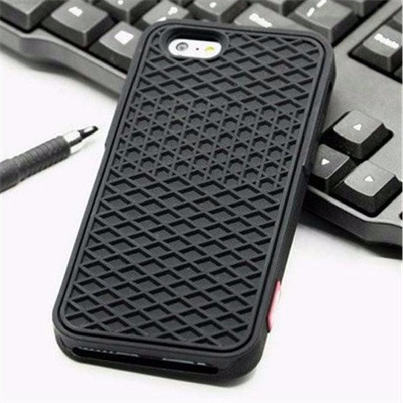 Modern Waffle Sport Shoe Sole Texture Silicone Case for iPhone 12 13 Pro Max XS XR X iPhone Mini Cover Silicone Impact Resistant Protective Case Soft Silicone Art Phone Case