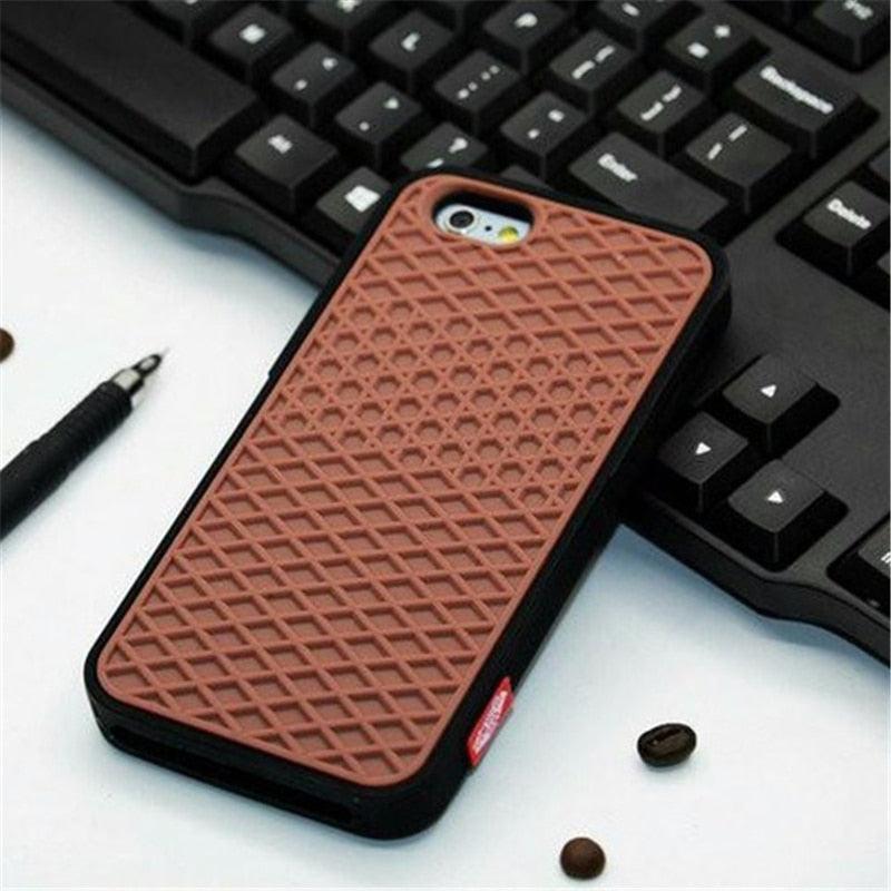 Modern Waffle Sport Shoe Sole Texture Silicone Case for iPhone 12 13 Pro Max XS XR X iPhone Mini Cover Silicone Impact Resistant Protective Case Soft Silicone Art Phone Case