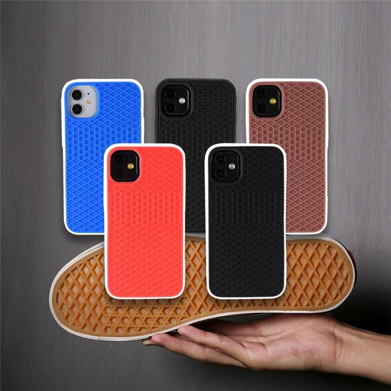 Modern Waffle Sport Shoe Sole Texture Silicone Case for iPhone 12 13 Pro Max XS XR X iPhone Mini Cover Silicone Impact Resistant Protective Case Soft Silicone Art Phone Case