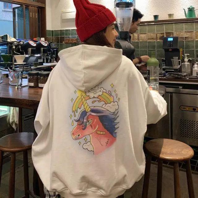 Modern With Hat Hoodies Women Kangaroo Pocket Casual Loose Solid Color Sweatshirt Female Fashion New Female Tops Sports Clothing Oversized Zip Hooded Sweatshirt Cotton Women Autumn Hoodie