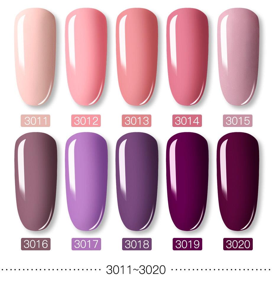 Modern Womens Glossy Colorful 8ml Nail Gel Polish Permanent UV LED High Quality Crystal Effect Design
