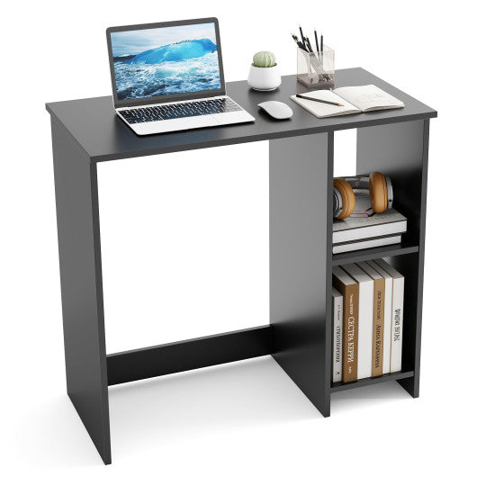 31.5 Inch  Modern Home Office Desk with 2 Compartments-Black