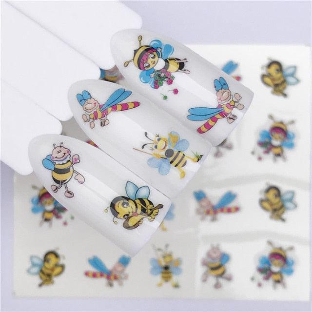 Nail Art Water Transfer Stickers Anime Mouse Animal Kid slider adhesive Watermark Decals Women Beauty Wedding Nails Decal Self-Adhesive 3D Wave Design Decoration for Women Girls Art Stickers Decal Decoration Metallic Curve Strip Line Nail