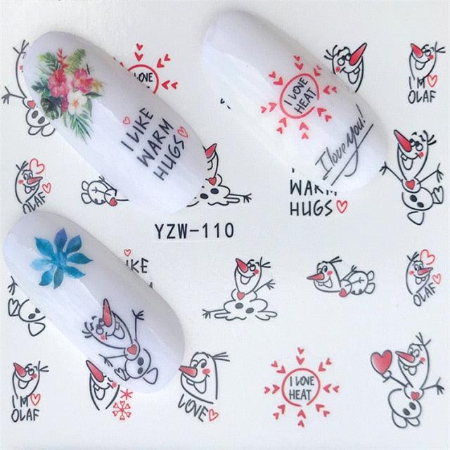Nail Art Water Transfer Stickers Anime Mouse Animal Kid slider adhesive Watermark Decals Women Beauty Wedding Nails Decal Self-Adhesive 3D Wave Design Decoration for Women Girls Art Stickers Decal Decoration Metallic Curve Strip Line Nail