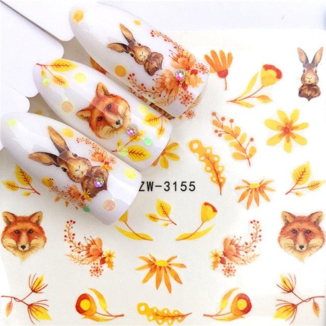Nail Art Water Transfer Stickers Anime Mouse Animal Kid slider adhesive Watermark Decals Women Beauty Wedding Nails Decal Self-Adhesive 3D Wave Design Decoration for Women Girls Art Stickers Decal Decoration Metallic Curve Strip Line Nail
