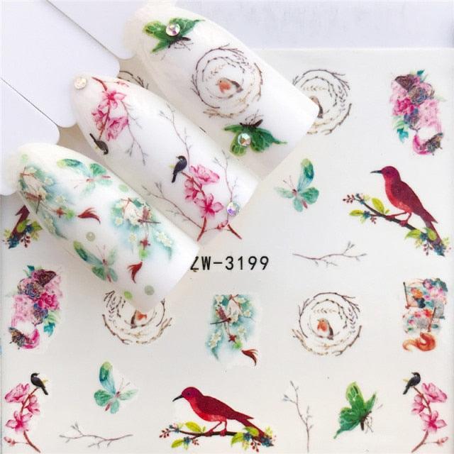 Nail Art Water Transfer Stickers Anime Mouse Animal Kid slider adhesive Watermark Decals Women Beauty Wedding Nails Decal Self-Adhesive 3D Wave Design Decoration for Women Girls Art Stickers Decal Decoration Metallic Curve Strip Line Nail