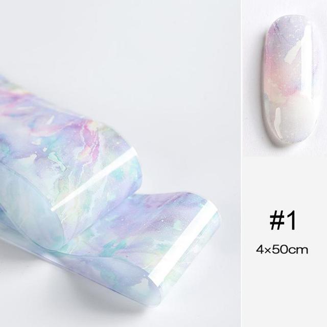 Nail Foils Marble Flower Series Iridescent Nail Art Transfer Sticker Paper Slider Nail Water Decal Design Manicures Decorations Art Manicures Decoration New Gold Nail Transfer Foils for Nail Arts Nails Supply Holographic Effect Nail Art Foil Stickers Hol