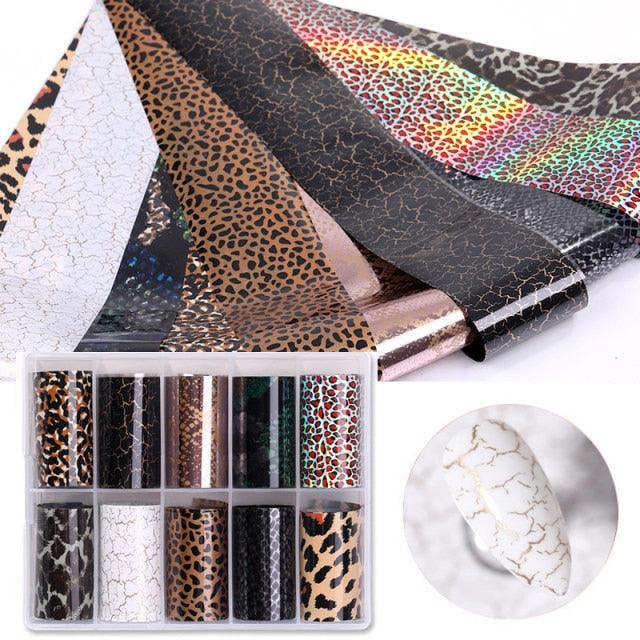 Nail Foils Marble Flower Series Iridescent Nail Art Transfer Sticker Paper Slider Nail Water Decal Design Manicures Decorations Art Manicures Decoration New Gold Nail Transfer Foils for Nail Arts Nails Supply Holographic Effect Nail Art Foil Stickers Hol