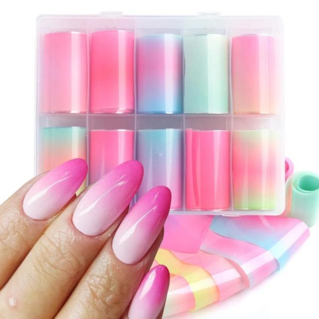 Nail Foils Marble Flower Series Iridescent Nail Art Transfer Sticker Paper Slider Nail Water Decal Design Manicures Decorations Art Manicures Decoration New Gold Nail Transfer Foils for Nail Arts Nails Supply Holographic Effect Nail Art Foil Stickers Hol