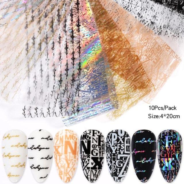 Nail Foils Marble Flower Series Iridescent Nail Art Transfer Sticker Paper Slider Nail Water Decal Design Manicures Decorations Art Manicures Decoration New Gold Nail Transfer Foils for Nail Arts Nails Supply Holographic Effect Nail Art Foil Stickers Hol
