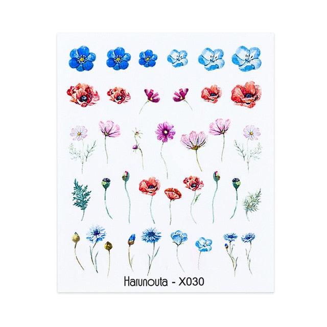 Nails Sticker Nail Art Decorations Flowers Leaves Decals Water Transfer Sliders Woman Face Fruit Foil Manicures Wraps Water Transfer Nail Decals Sticker For Pretty Girl Self-Adhesive Nail Decals Designer Nail Stickers for Acrylic Decal