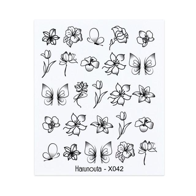 Nails Sticker Nail Art Decorations Flowers Leaves Decals Water Transfer Sliders Woman Face Fruit Foil Manicures Wraps Water Transfer Nail Decals Sticker For Pretty Girl Self-Adhesive Nail Decals Designer Nail Stickers for Acrylic Decal