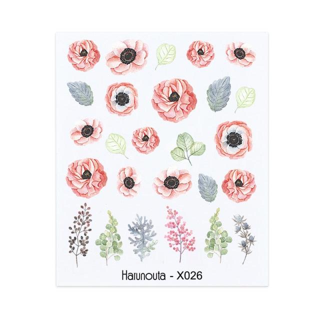 Nails Sticker Nail Art Decorations Flowers Leaves Decals Water Transfer Sliders Woman Face Fruit Foil Manicures Wraps Water Transfer Nail Decals Sticker For Pretty Girl Self-Adhesive Nail Decals Designer Nail Stickers for Acrylic Decal
