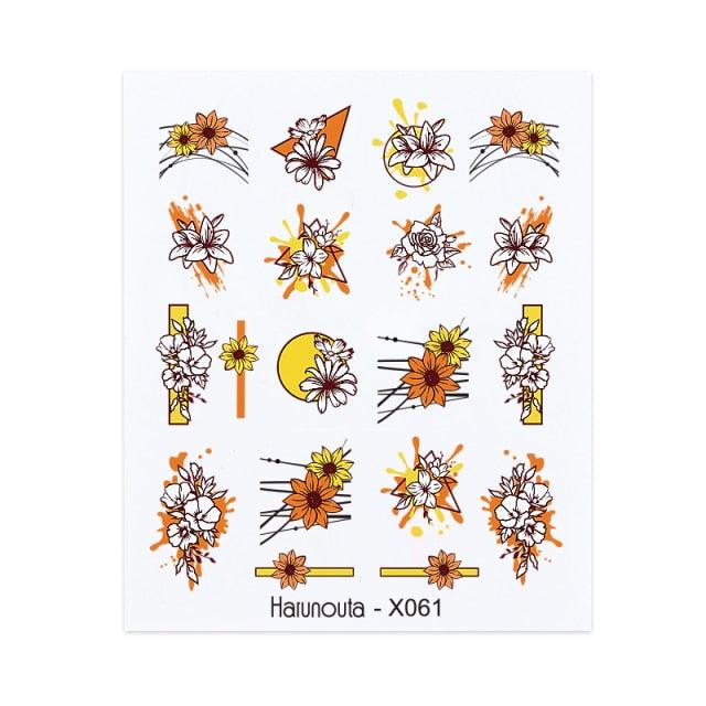Nails Sticker Nail Art Decorations Flowers Leaves Decals Water Transfer Sliders Woman Face Fruit Foil Manicures Wraps Water Transfer Nail Decals Sticker For Pretty Girl Self-Adhesive Nail Decals Designer Nail Stickers for Acrylic Decal