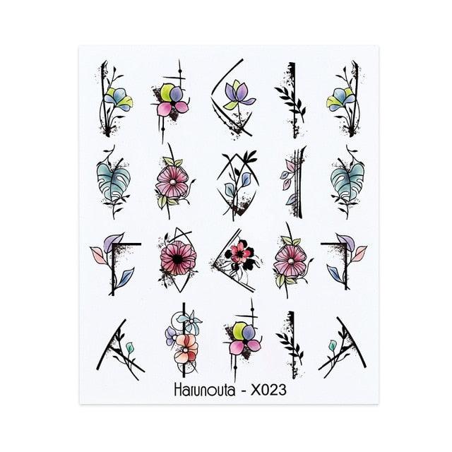 Nails Sticker Nail Art Decorations Flowers Leaves Decals Water Transfer Sliders Woman Face Fruit Foil Manicures Wraps Water Transfer Nail Decals Sticker For Pretty Girl Self-Adhesive Nail Decals Designer Nail Stickers for Acrylic Decal