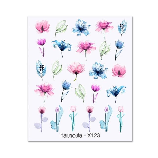 Nails Sticker Nail Art Decorations Flowers Leaves Decals Water Transfer Sliders Woman Face Fruit Foil Manicures Wraps Water Transfer Nail Decals Sticker For Pretty Girl Self-Adhesive Nail Decals Designer Nail Stickers for Acrylic Decal