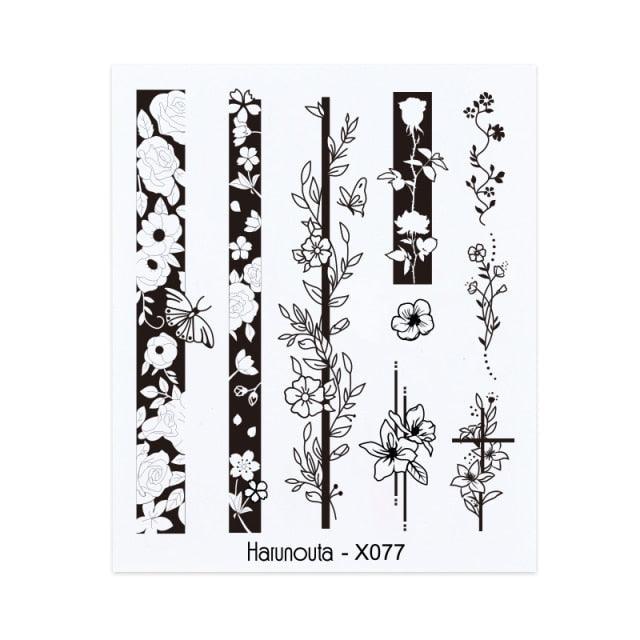 Nails Sticker Nail Art Decorations Flowers Leaves Decals Water Transfer Sliders Woman Face Fruit Foil Manicures Wraps Water Transfer Nail Decals Sticker For Pretty Girl Self-Adhesive Nail Decals Designer Nail Stickers for Acrylic Decal