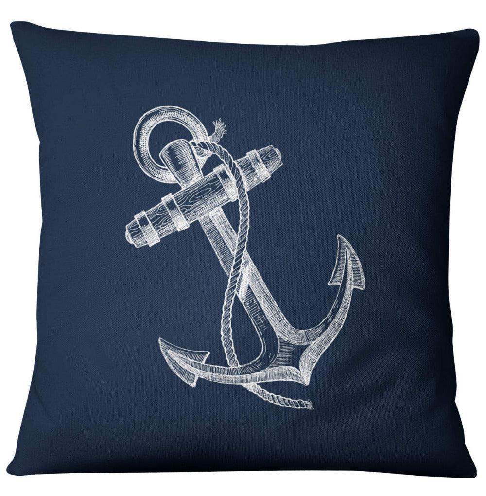 Navigation Navy Blue Nautical Shell Starfish Linen Pillow Cover Blue Anchor Navigation Anchor Sailboat Pillowcase Marine Cushion Cover Sofa Home Decorative Cushion Cover For Home