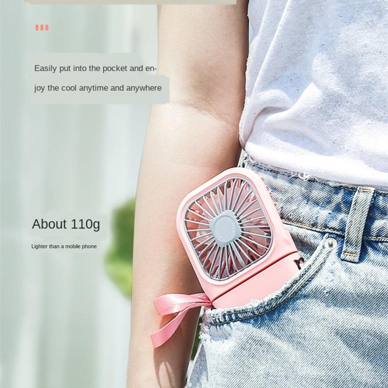 Neck Hanging Fan Ventilator Foldable USB Adjustable Rechargeable Cooling Mute Power Bank Handheld Portable Desk Fan Portable Fan Portable Mini Fan USB Rechargeable with Power Bank Handheld Fan Desk Adjustable Fan Air Cooler Home Office Outdoor Travel