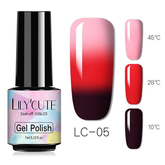 New 2022Fashion Womens 3-layers Color Changing Gel Nail Polish Long Lasting UV Chameleon Popular Colorful Design For Womens and Girls