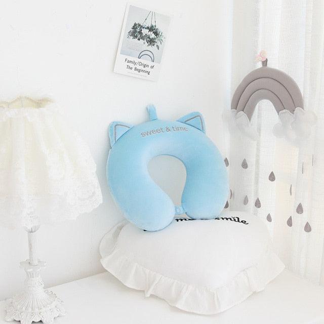 New Animal Memory Cotton U-shaped Pillow Car Neck Pillow Noon Rest Pillow Plane Travel PillowKids Neck Travel Pillows Cute U-Shaped Animal Pillow for Cars Planes Boys Girls Child Gift Ideas