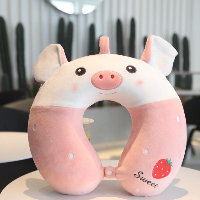 New Animal Memory Cotton U-shaped Pillow Car Neck Pillow Noon Rest Pillow Plane Travel PillowKids Neck Travel Pillows Cute U-Shaped Animal Pillow for Cars Planes Boys Girls Child Gift Ideas