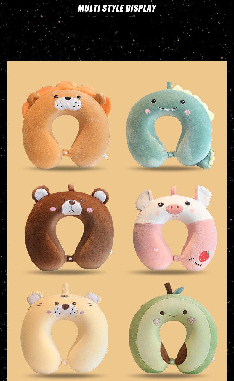 New Animal Memory Cotton U-shaped Pillow Car Neck Pillow Noon Rest Pillow Plane Travel PillowKids Neck Travel Pillows Cute U-Shaped Animal Pillow for Cars Planes Boys Girls Child Gift Ideas