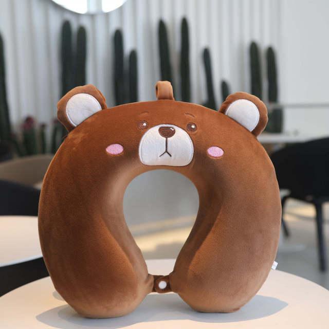 New Animal Memory Cotton U-shaped Pillow Car Neck Pillow Noon Rest Pillow Plane Travel PillowKids Neck Travel Pillows Cute U-Shaped Animal Pillow for Cars Planes Boys Girls Child Gift Ideas