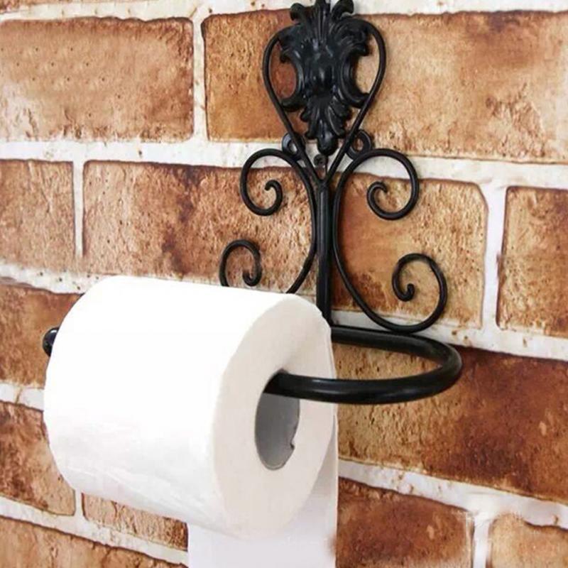 New Arrival Classic Bathroom accessories Vintage Iron Toilet Paper Towel Roll Holder Bathroom Wall Mount Rack Toilet Paper Roll Holder Cast Iron Wall Mounted Toilet Tissue Holder European Victorian Design