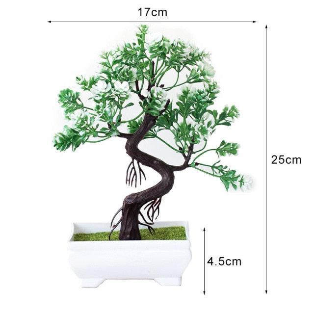 New Artificial Plants Pine Bonsai Potted Decorative Green Small Trees Fake Flowers Ornament For Home Garden Decoration