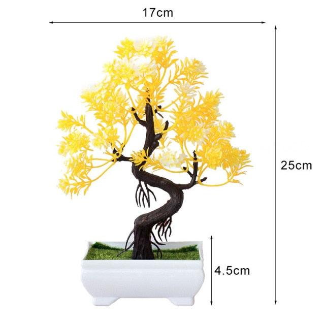 New Artificial Plants Pine Bonsai Potted Decorative Green Small Trees Fake Flowers Ornament For Home Garden Decoration