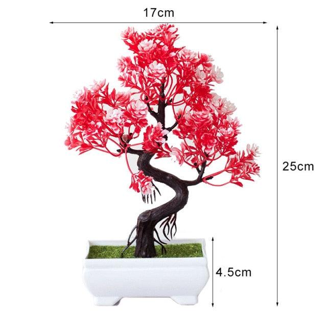 New Artificial Plants Pine Bonsai Potted Decorative Green Small Trees Fake Flowers Ornament For Home Garden Decoration