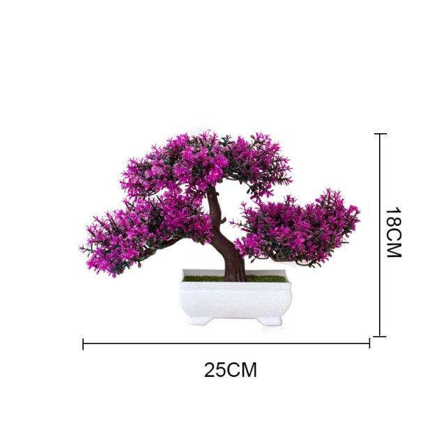 New Artificial Plants Pine Bonsai Potted Decorative Green Small Trees Fake Flowers Ornament For Home Garden Decoration
